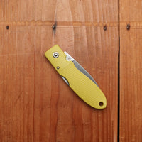 MOKI Coupe Folding Knife AUS-8 Lockback Grilon Mustard Yellow Handle