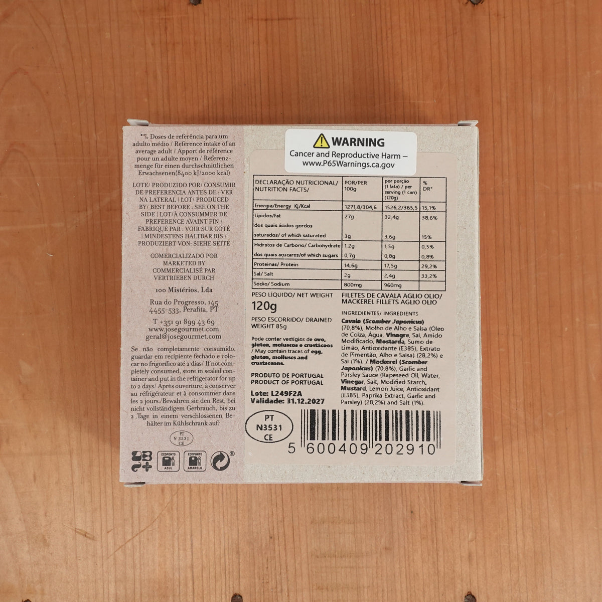 ABC+ Cavala Aglio Olio Mackerel Fillets with Parsley and Garlic - 120g