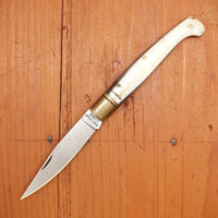 Patatta Conaz Sardinian Style 3.75" Slip Joint White Horn INOX Scarperia Italy Made in Scarperia near Florence in Tuscany