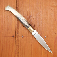 Patatta Conaz Sardinian Style 3.75" Slip Joint White Horn INOX Scarperia Italy Made in Scarperia near Florence in Tuscany