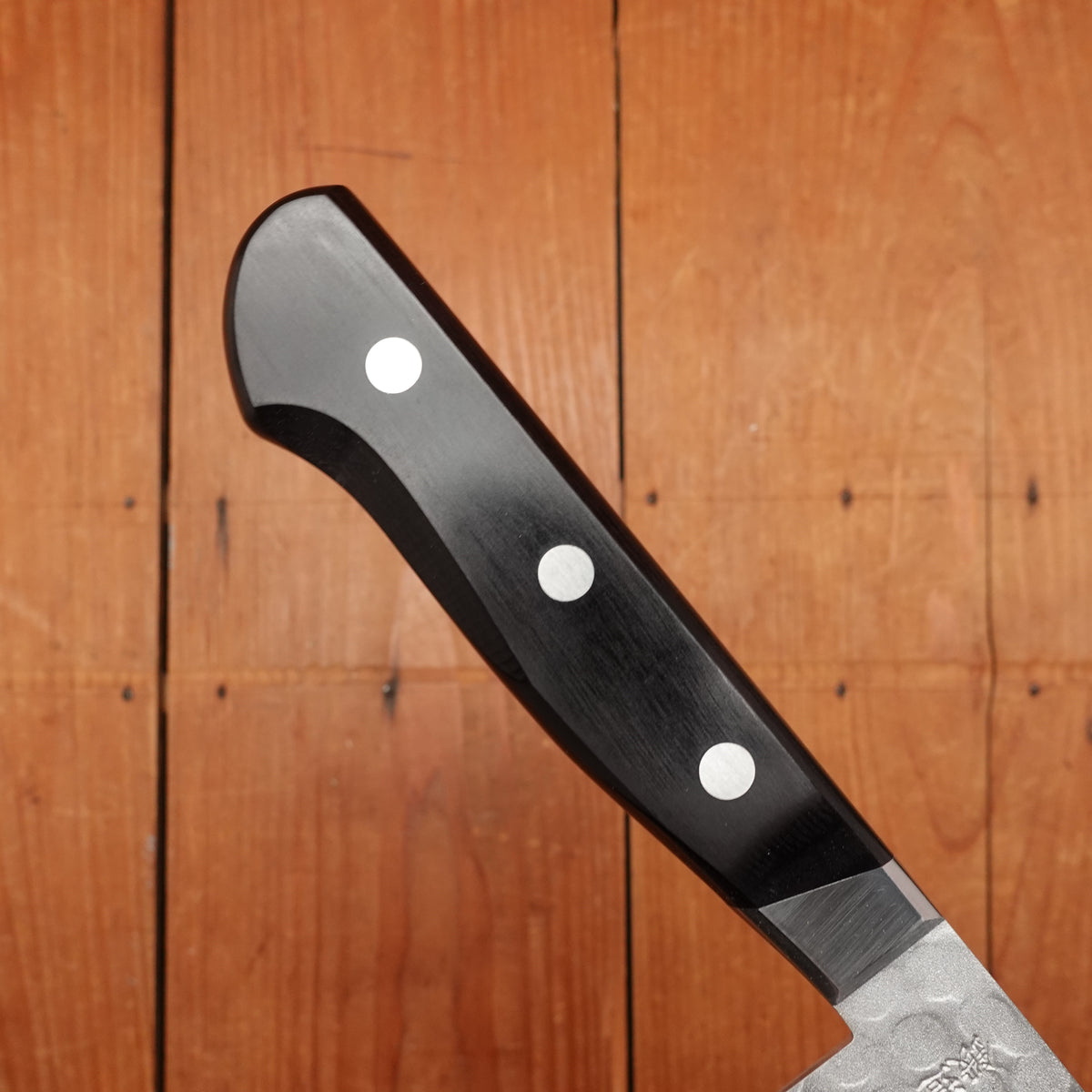 Hitohira Imojiya Kuma 180mm Santoku Aogami 2 Nashiji Tsuchime Western Handle