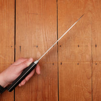 Hitohira Imojiya Kuma 180mm Santoku Aogami 2 Nashiji Tsuchime Western Handle
