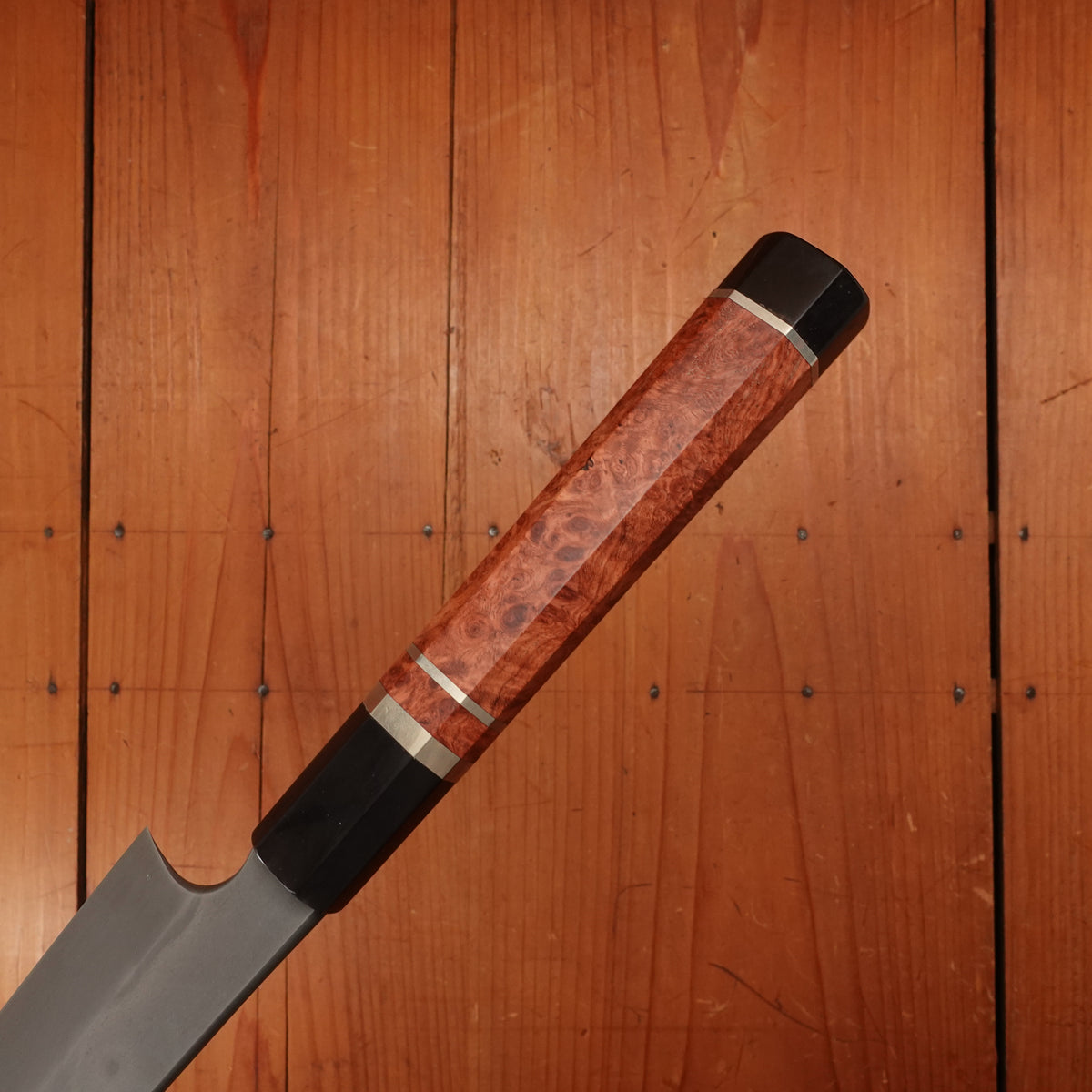 Nigara Hamono 300mm Sakimaru Yanagi Aogami 2 Honyaki Karin Burl Double Horn Handle W Saya