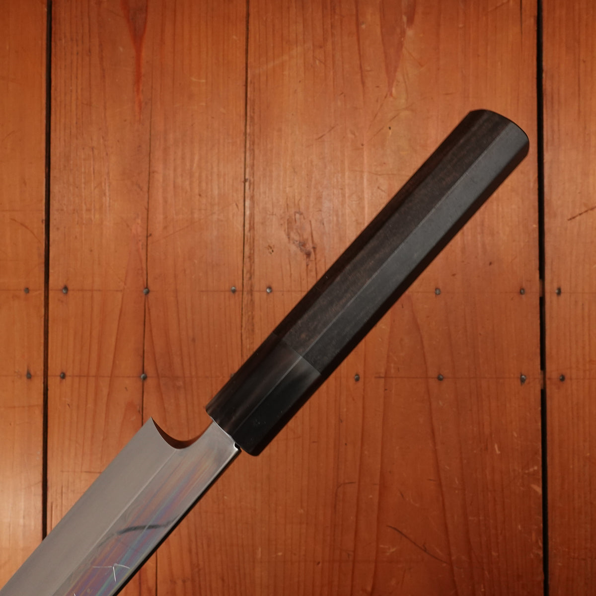 Hitohira Togashi 330mm Yanagi Shirogami 1 Mizu Honyaki Taihei Ebony with Saya