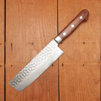 Hitohira HG 160mm Nakiri Stainless Tsuchime Damascus Western Handle