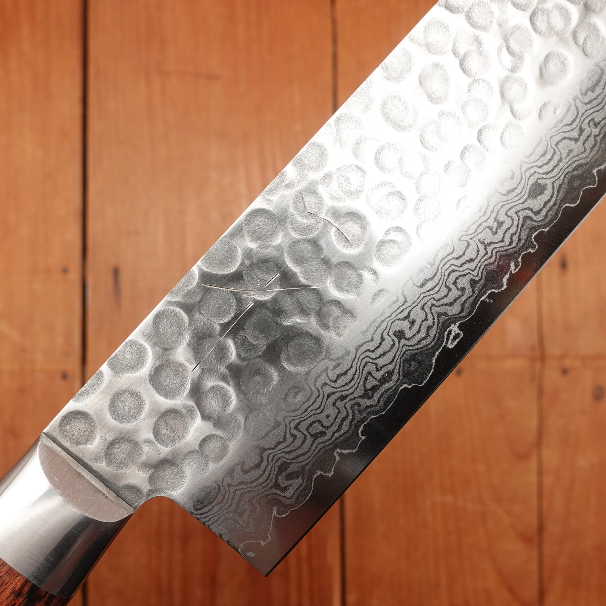 Hitohira HG 160mm Nakiri Stainless Tsuchime Damascus Western Handle