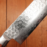 Hitohira HG 160mm Nakiri Stainless Tsuchime Damascus Western Handle