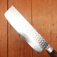 Hitohira HG 160mm Nakiri Stainless Tsuchime Damascus Western Handle