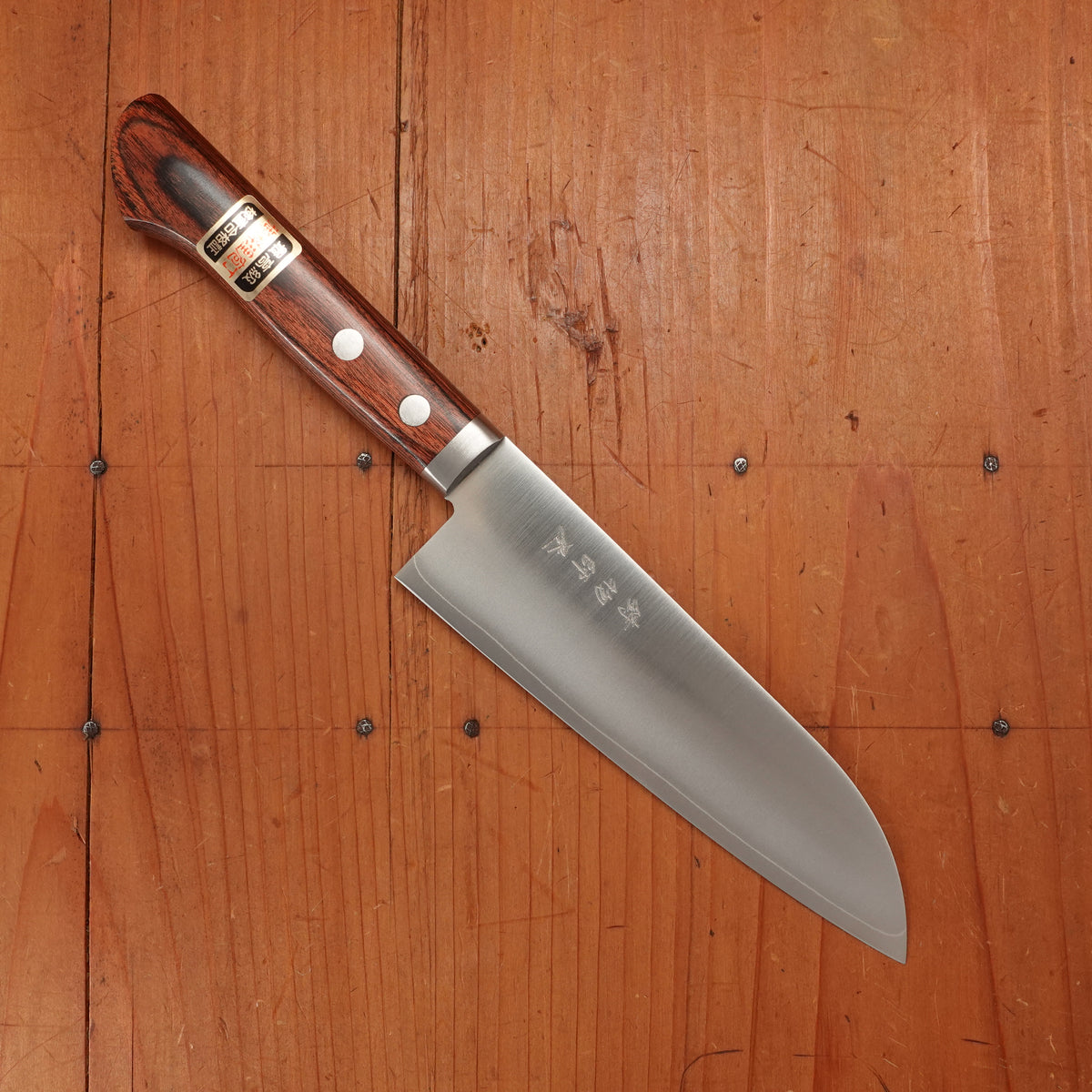 Hitohira Imojiya MZ 145mm Santoku VG1 Imitation Mahogany Handle