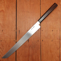 Hatsukokoro Nakagawa 300mm Sakimaru Yanagi Ginsanko Kyomen Ebony Black Buffalo Horn Handle