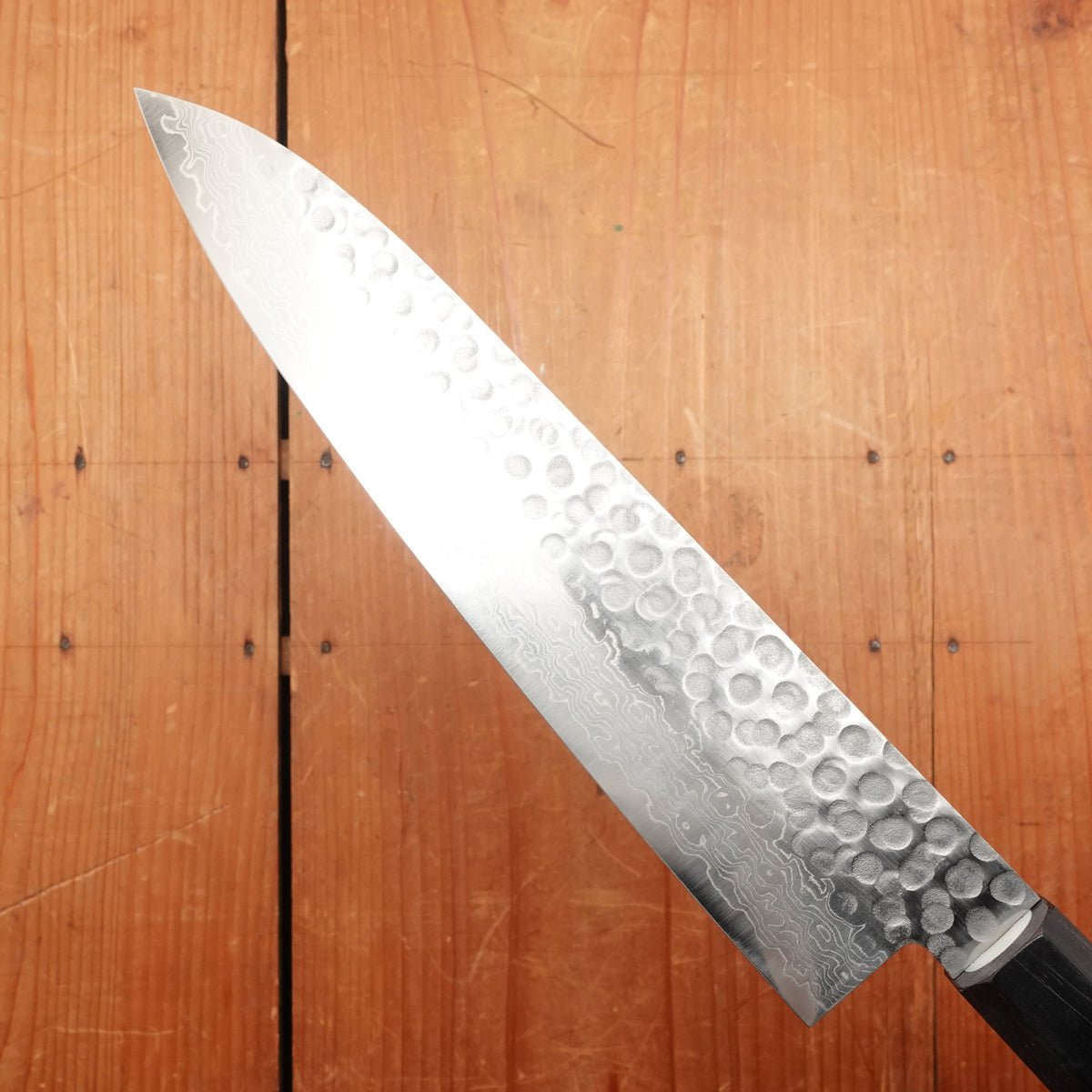 Hitohira HG 210mm Gyuto Stainless Tsuchime Damascus Rosewood Handle