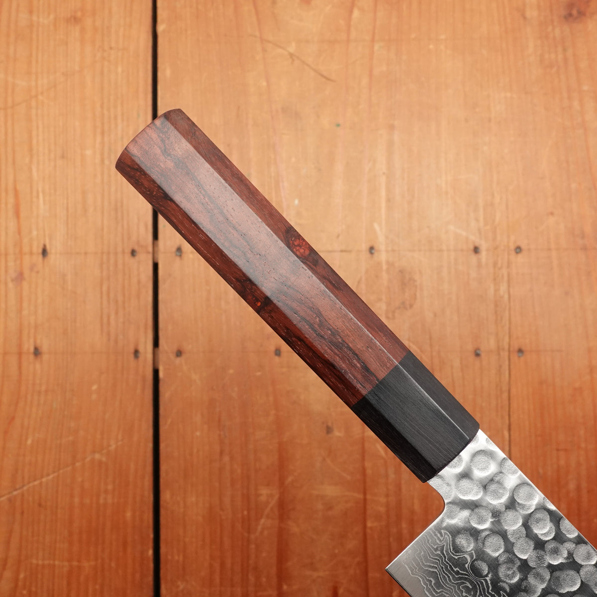 Hitohira HG 210mm Gyuto Stainless Tsuchime Damascus Rosewood Handle