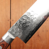 Hitohira HG 185mm Santoku Stainless Tsuchime Damascus Western Handle