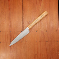 Sakai Kikumori 135mm Petty VG10 Tsuchime Oakwood Handle