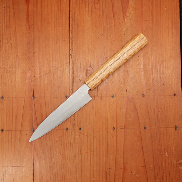 Sakai Kikumori 135mm Petty VG10 Tsuchime Oakwood Handle