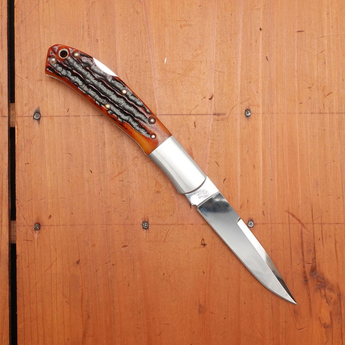 MOKI Kronos Folding Knife Stag Handle