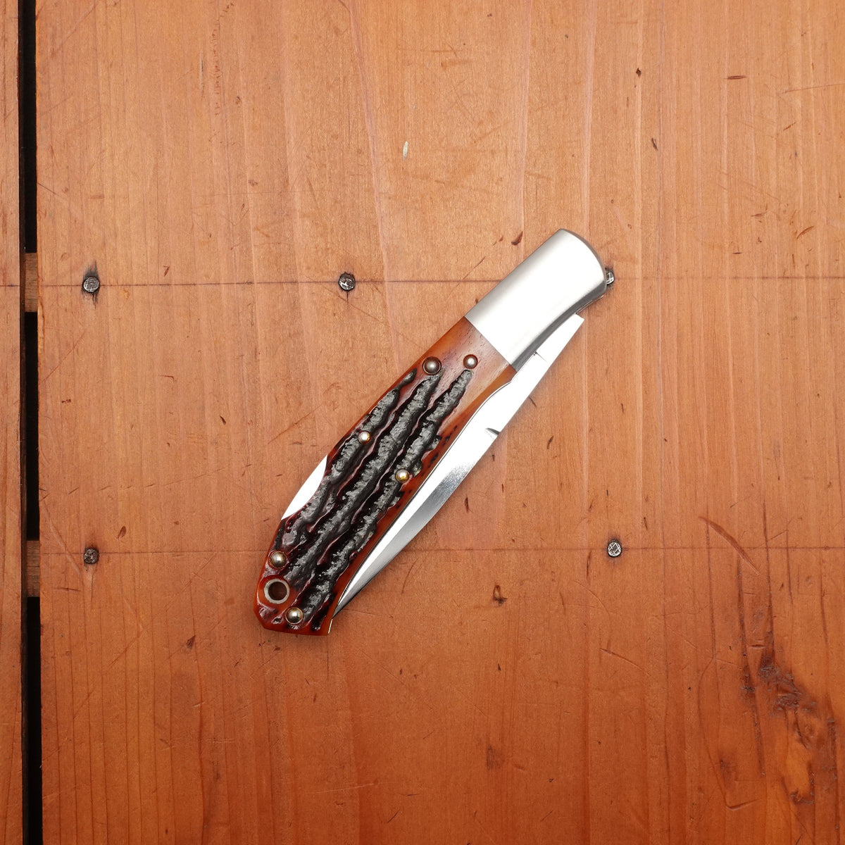 MOKI Kronos Folding Knife Stag Handle