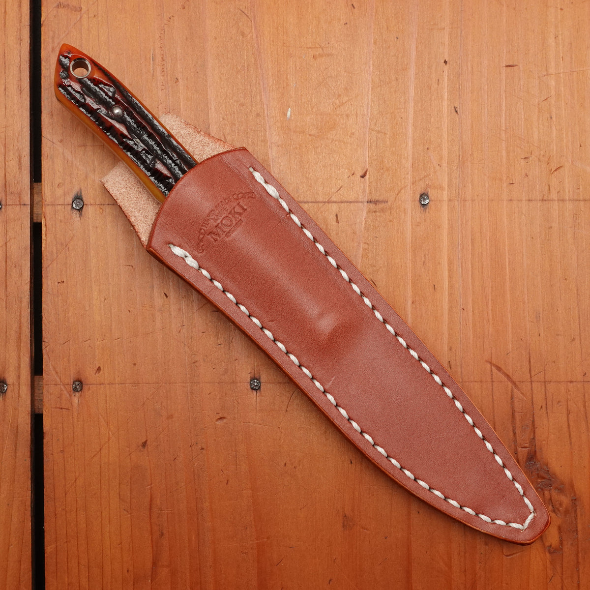 MOKI Trout & Bird Fixed Blade Jigged Bone Handle