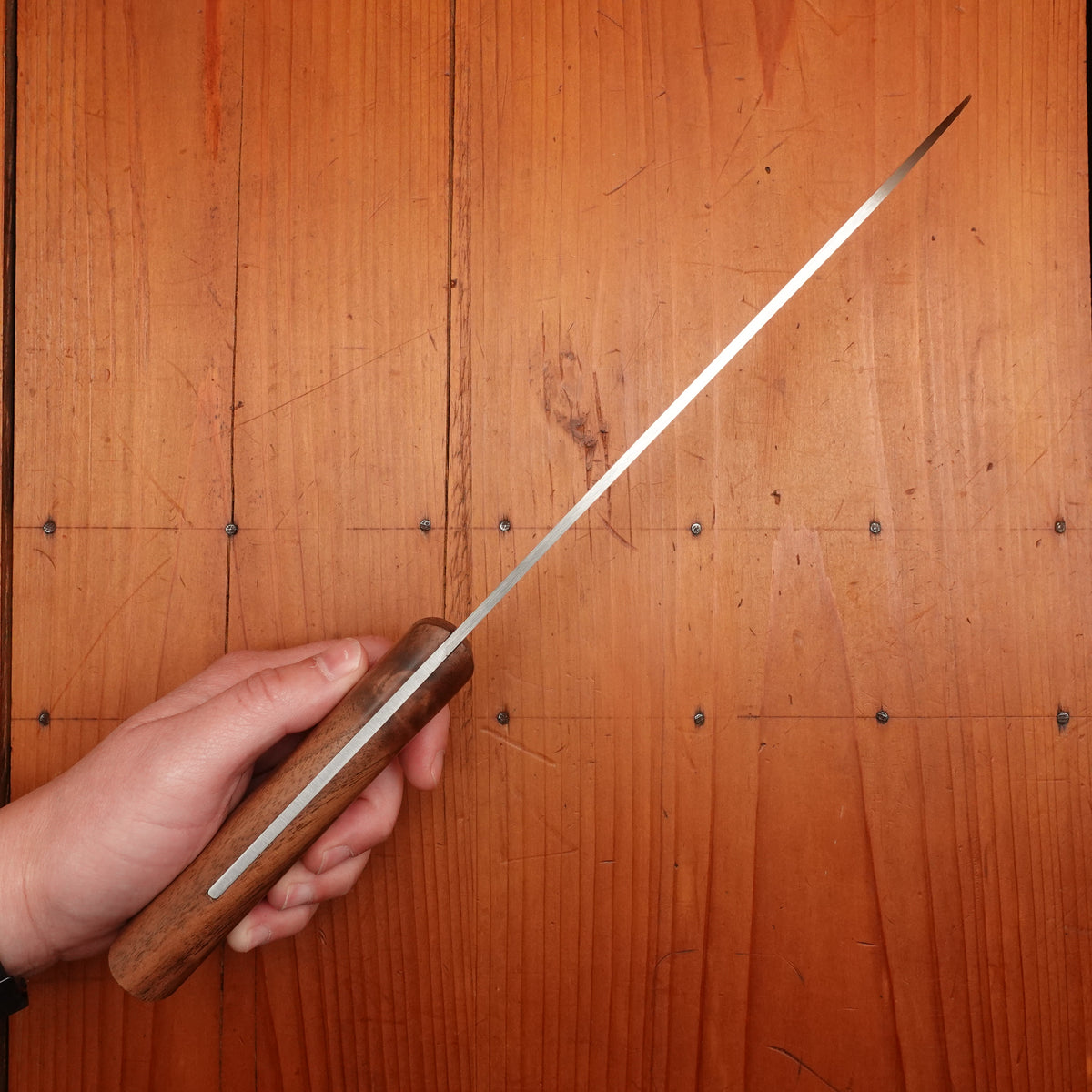 Friedr Herder 8” Serrated Boscher Knife Carbon Walnut