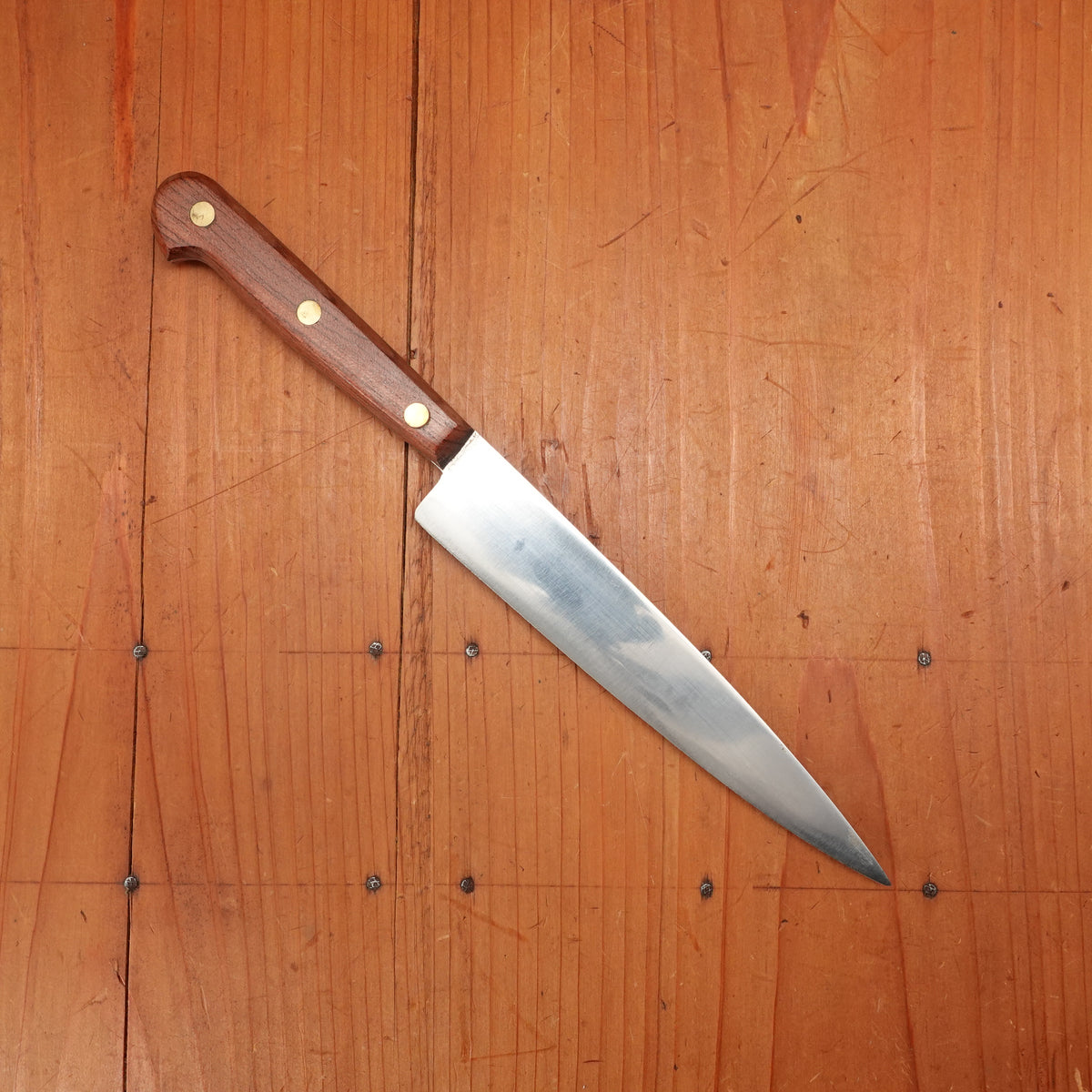New Old Stock 15cm / 6" Utility Knife Carbon Steel Rosewood Thiers, France 1960-90s