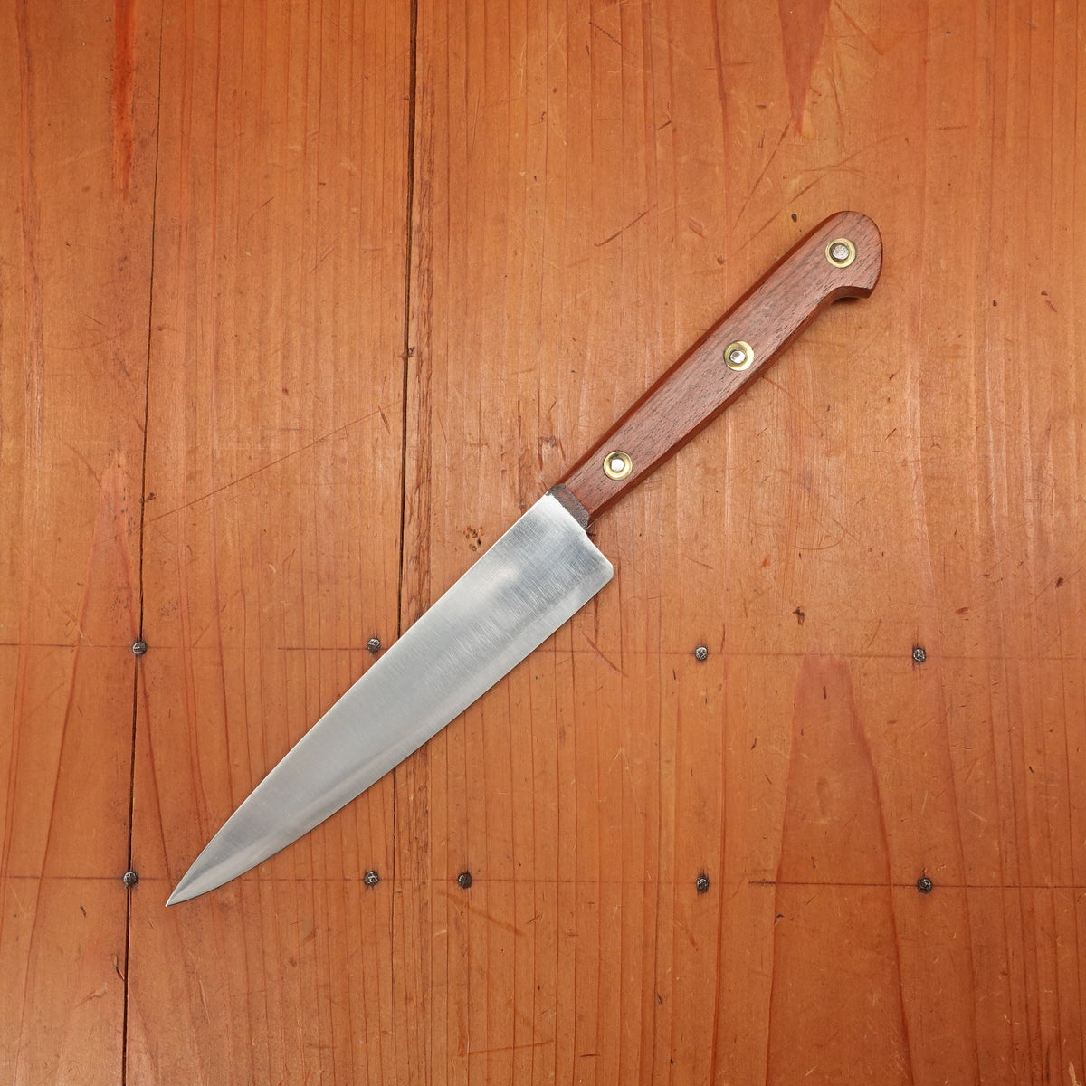 New Vintage 14cm 5.5" Plate-Semelle Office Knife Hand Forged Carbon 3 Rosette Rosewood 1950-60