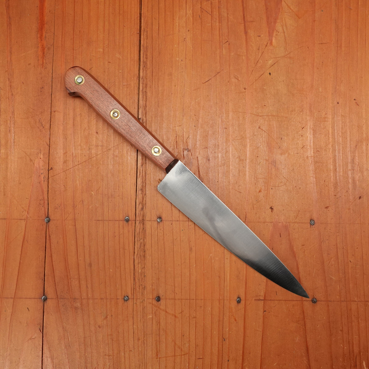 New Vintage 14cm 5.5" Plate-Semelle Office Knife Hand Forged Carbon 3 Rosette Rosewood 1950-60