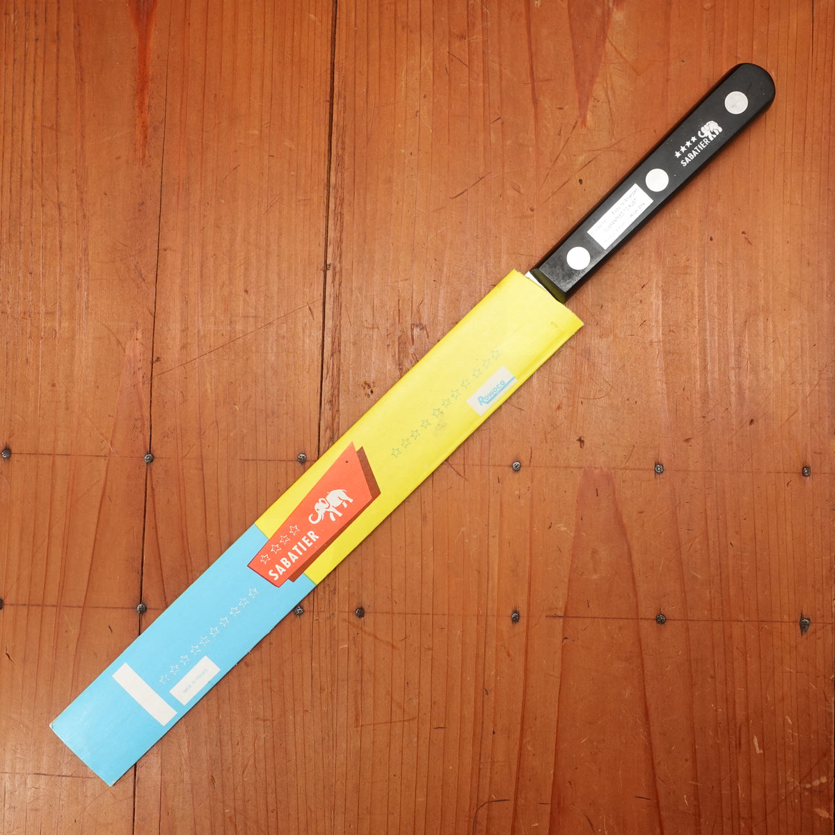 New Old Stock Thiers Issard Sabatier 4 Star Elephant 9.5" Round Tip Slicer Carbon France ~1970