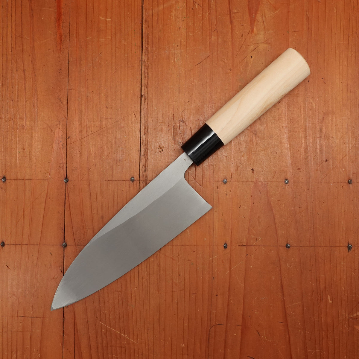 New Old Stock Kanehide 165mm Deba Shirogami 3 Poplar Handle