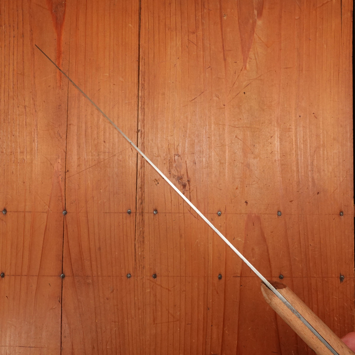 New Old Stock Au Nain 9.5" Semi-Flex Slicer Carbon Rosette Beechwood St. Remy, Thiers, France 1950-70