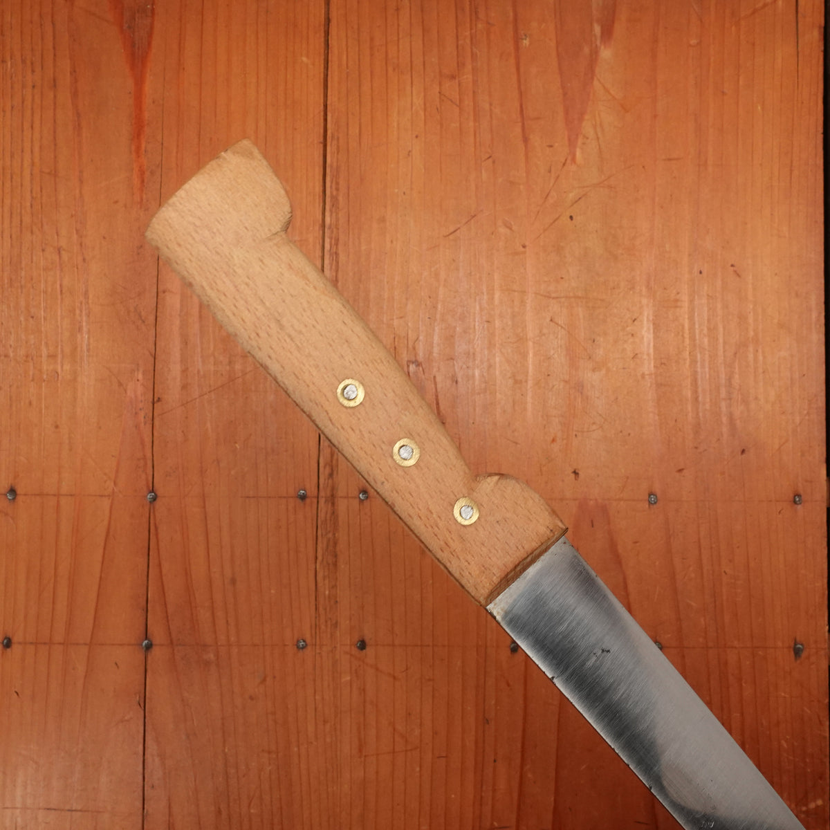 New Old Stock Au Nain 9.5" Semi-Flex Slicer Carbon Rosette Beechwood St. Remy, Thiers, France 1950-70