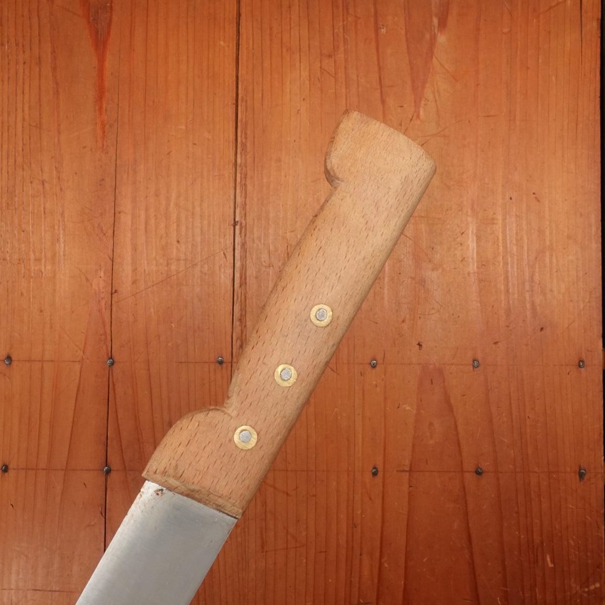 New Old Stock Au Nain 9.5" Semi-Flex Slicer Carbon Rosette Beechwood St. Remy, Thiers, France 1950-70