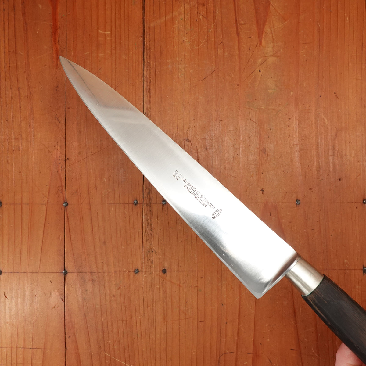 J.A. Henckels 8.25” Cuisine Massive / Nogent Style Chef Knife Stainless "Nicht Rostend" Solingen 1920s 30s