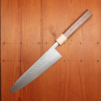 Hitohira TD 210mm Gyuto SLD Tsuchime Walnut Handle