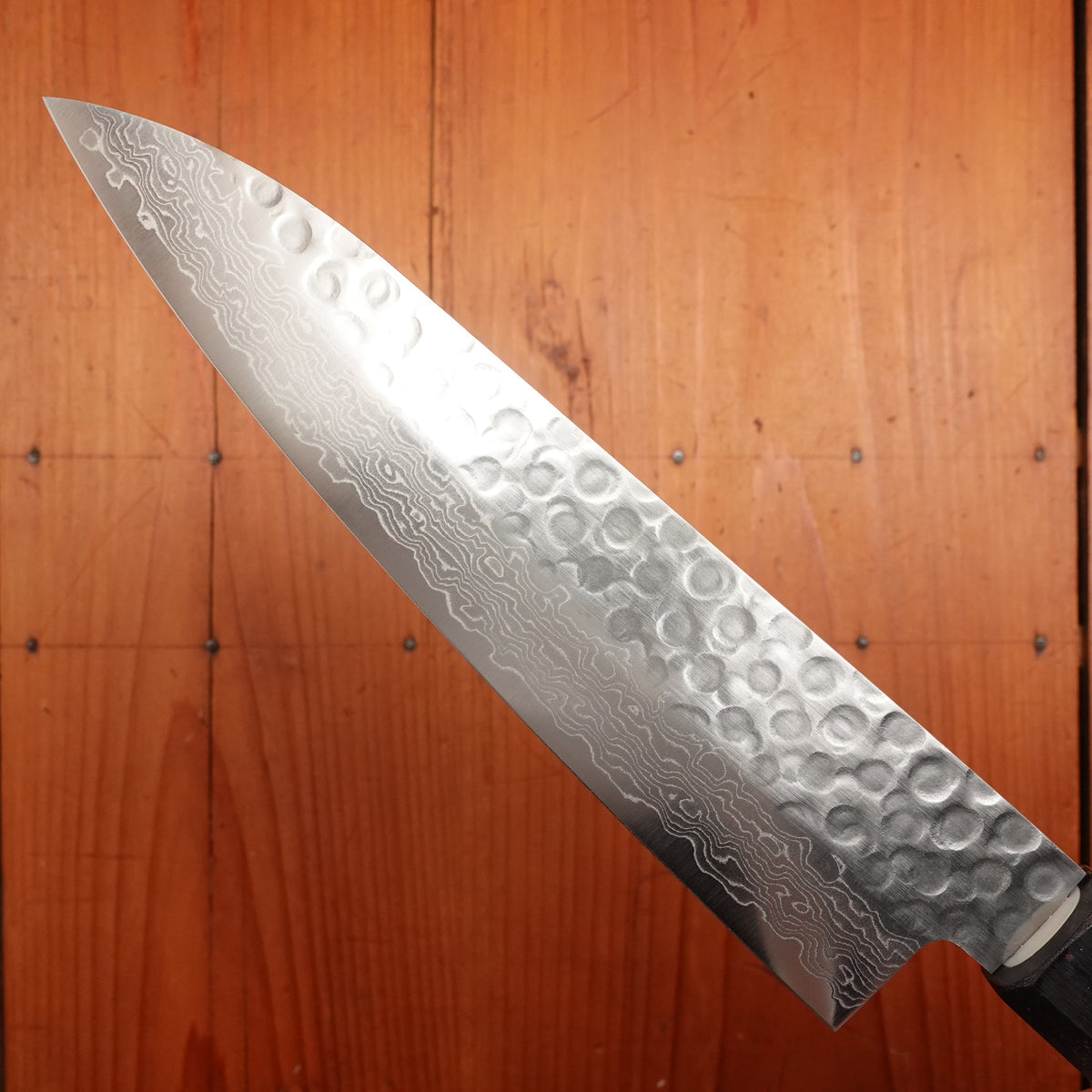 Hitohira HG 180mm Gyuto Stainless Tsuchime Damascus Rosewood Handle