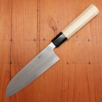 Hitohira Tanaka Ren 180mm Santoku Shirogami 2 Ho Wood