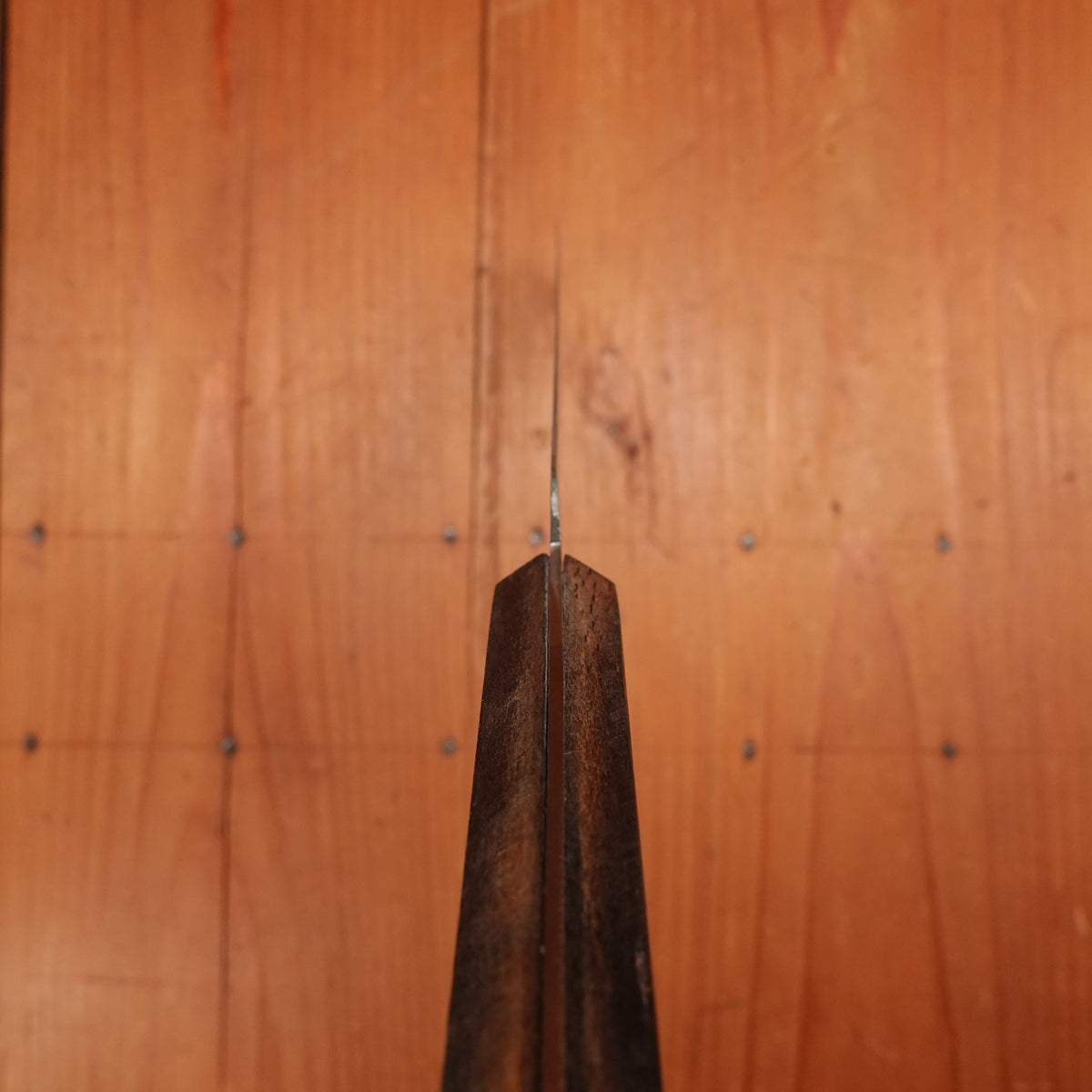 New Old Stock Au Nain 8" Bullnose Carbon Steel Brass Rosette Beechwood St. Remy, Thiers, France 1950-60