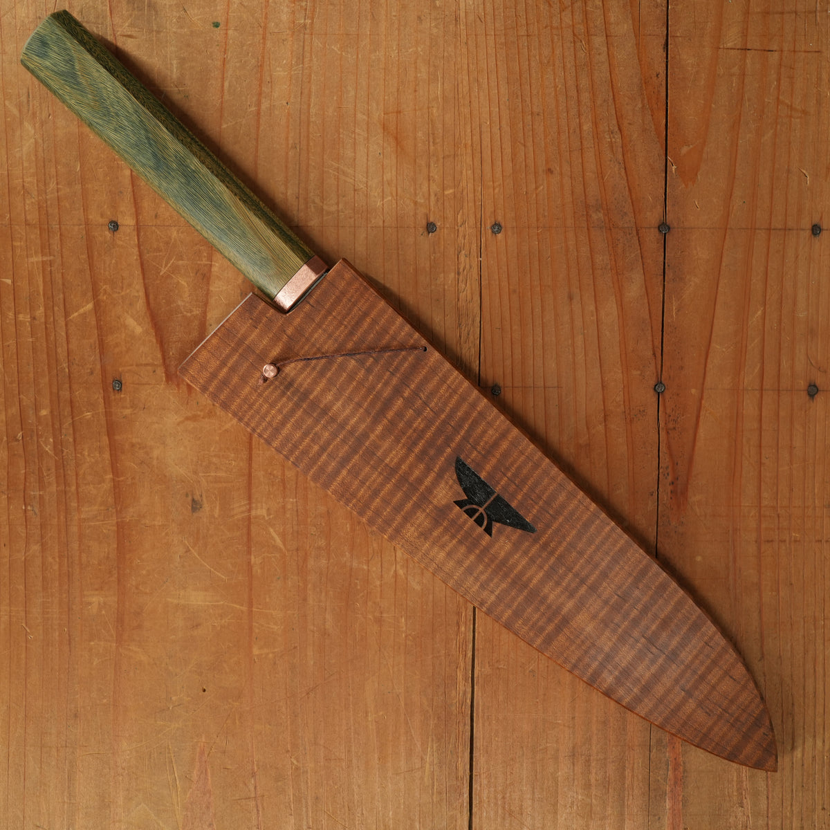 Rolin Knives Honyaki 210mm Gyuto W2 Carbon Argentine Lignum Vitae with Saya