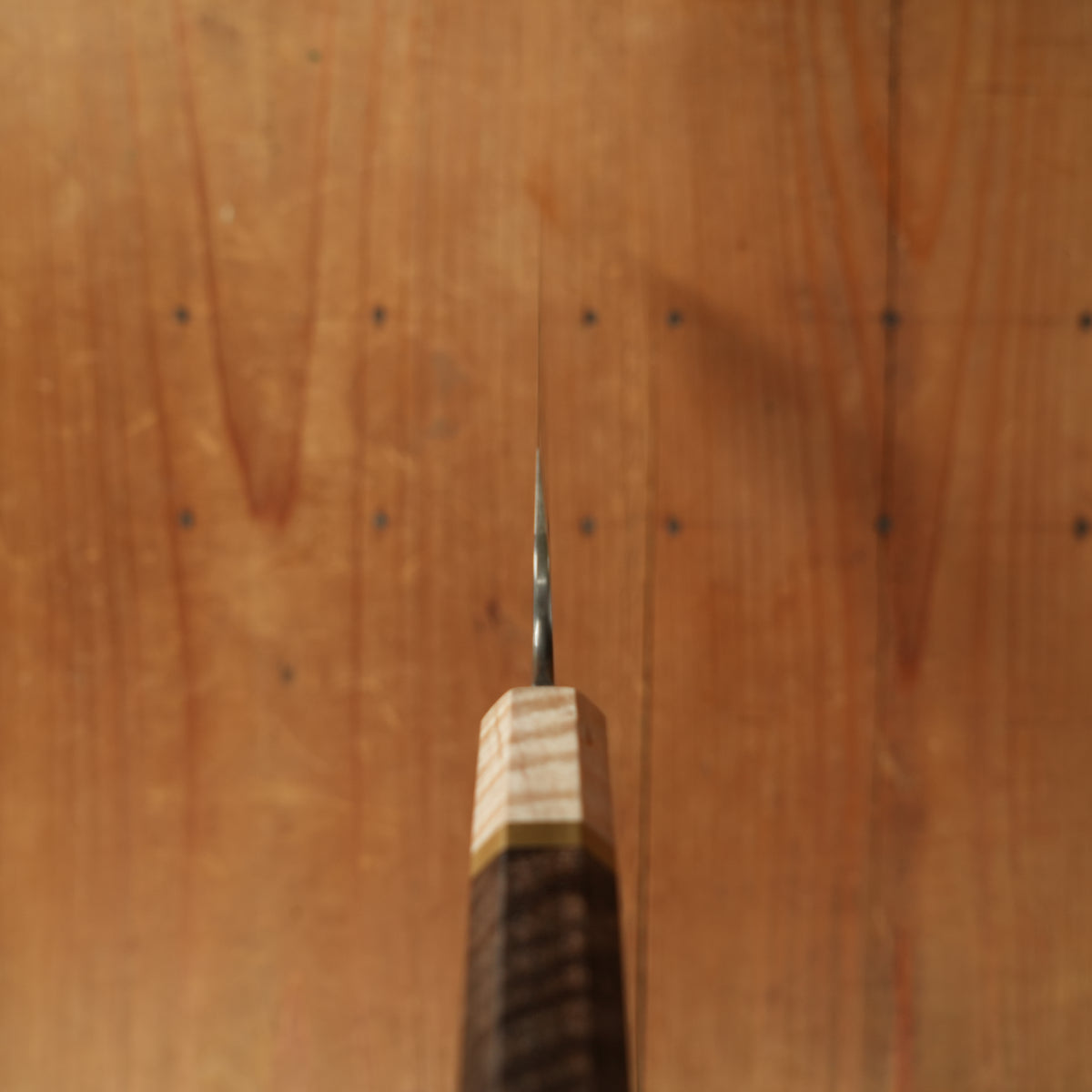 Rolin Knives Honyaki 200mm W2 Curly Walnut & Maple with Brass