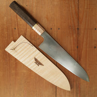 Rolin Knives Honyaki 200mm W2 Curly Walnut & Maple with Brass