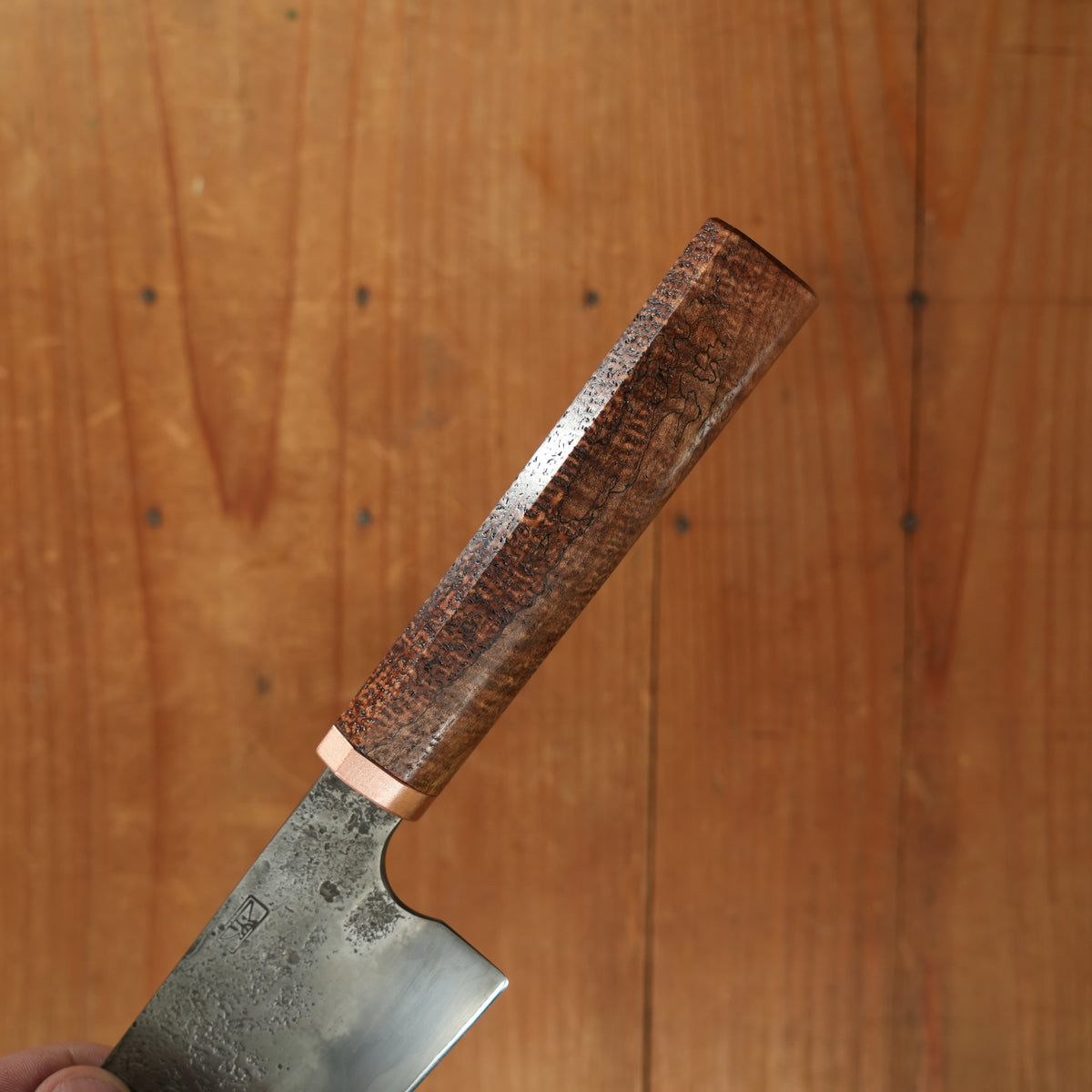 Rolin Knives GoMai 195mm Gyuto Lohman Carbon Spalted Maple & Copper with Saya