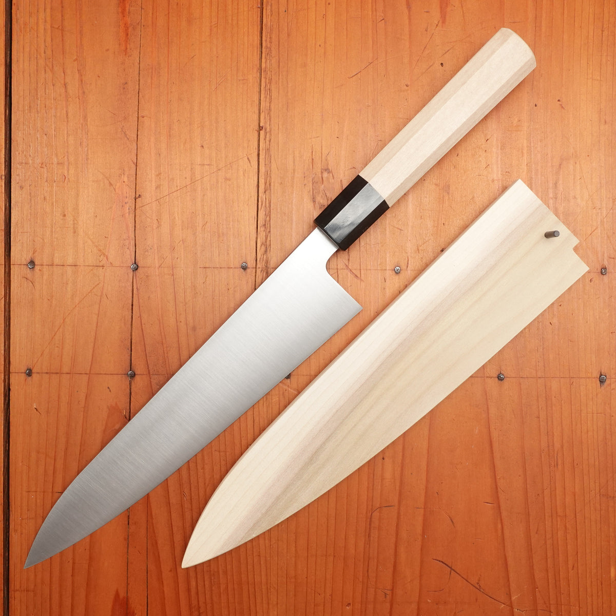 Ashi Hamono Ginga 240mm Gyuto Carbon Steel Wa Handle with Saya
