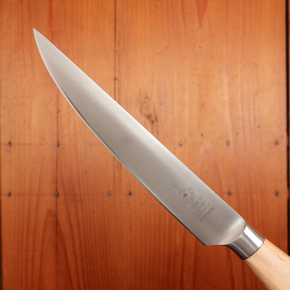 Friedr Herder Madera 4.75" Steak Knife Forged Stainless Olive 1/2 Bolster