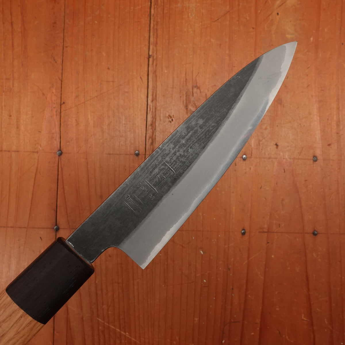 Tagai Sanjo 135mm Petty Stainless Clad Shirogami 2 Oak and Wenge Handle