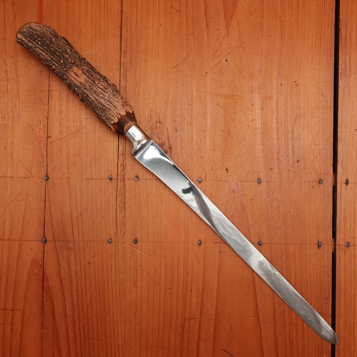J A Henckels Friodur 3 Pc Carving Set Forged Stainless & Stag Solingen, Germany 1960-70s
