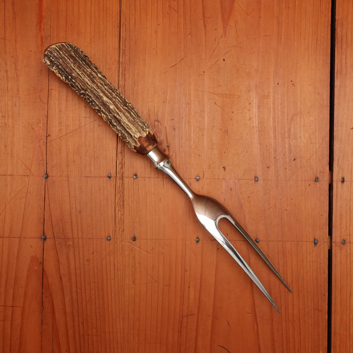 J A Henckels Friodur 3 Pc Carving Set Forged Stainless & Stag Solingen, Germany 1960-70s