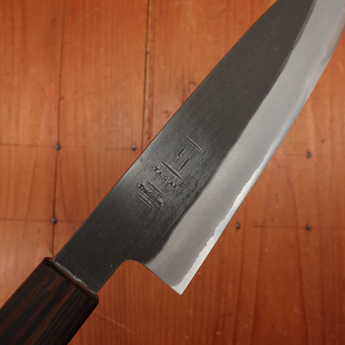Tagai Sanjo 150mm Petty Stainless Clad Shirogami 2 Oak and Wenge Handle