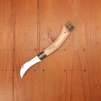 Opinel #8 Folding Mushroom Harvester Stainless Beechwood Handle with Brush