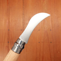 Opinel #8 Folding Mushroom Harvester Stainless Beechwood Handle with Brush