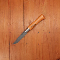 Opinel Straight Back Carbon Ring Lock Beechwood Handle
