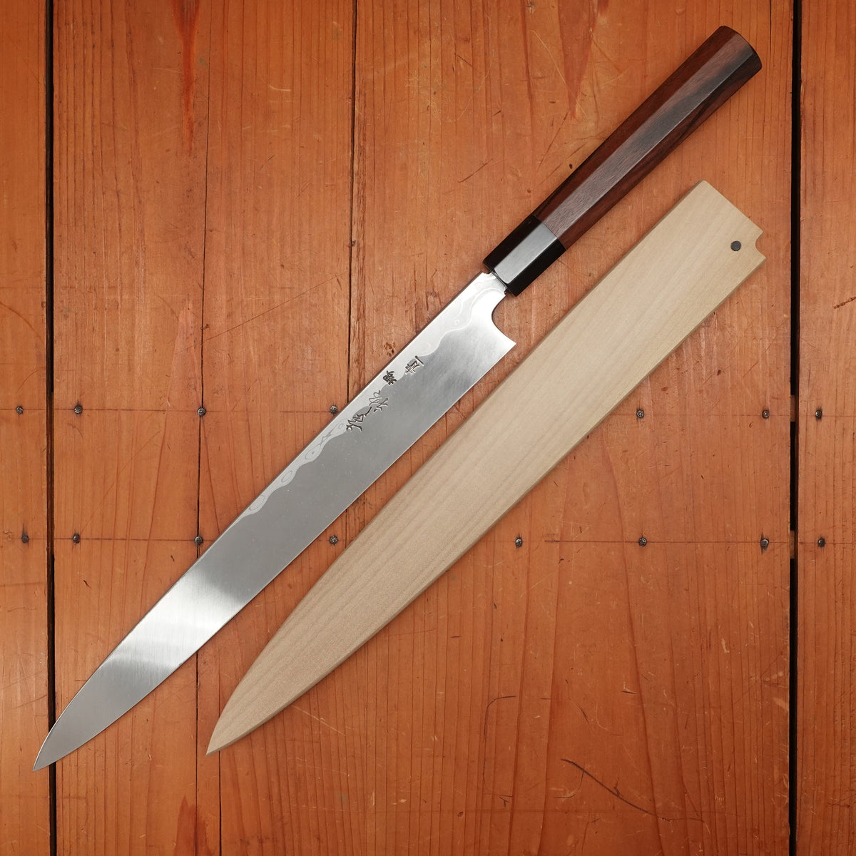 New Old Stock Konosuke Sakai 300mm Yanagi Aogami 1 Macasser Ebony Horn 2013-17